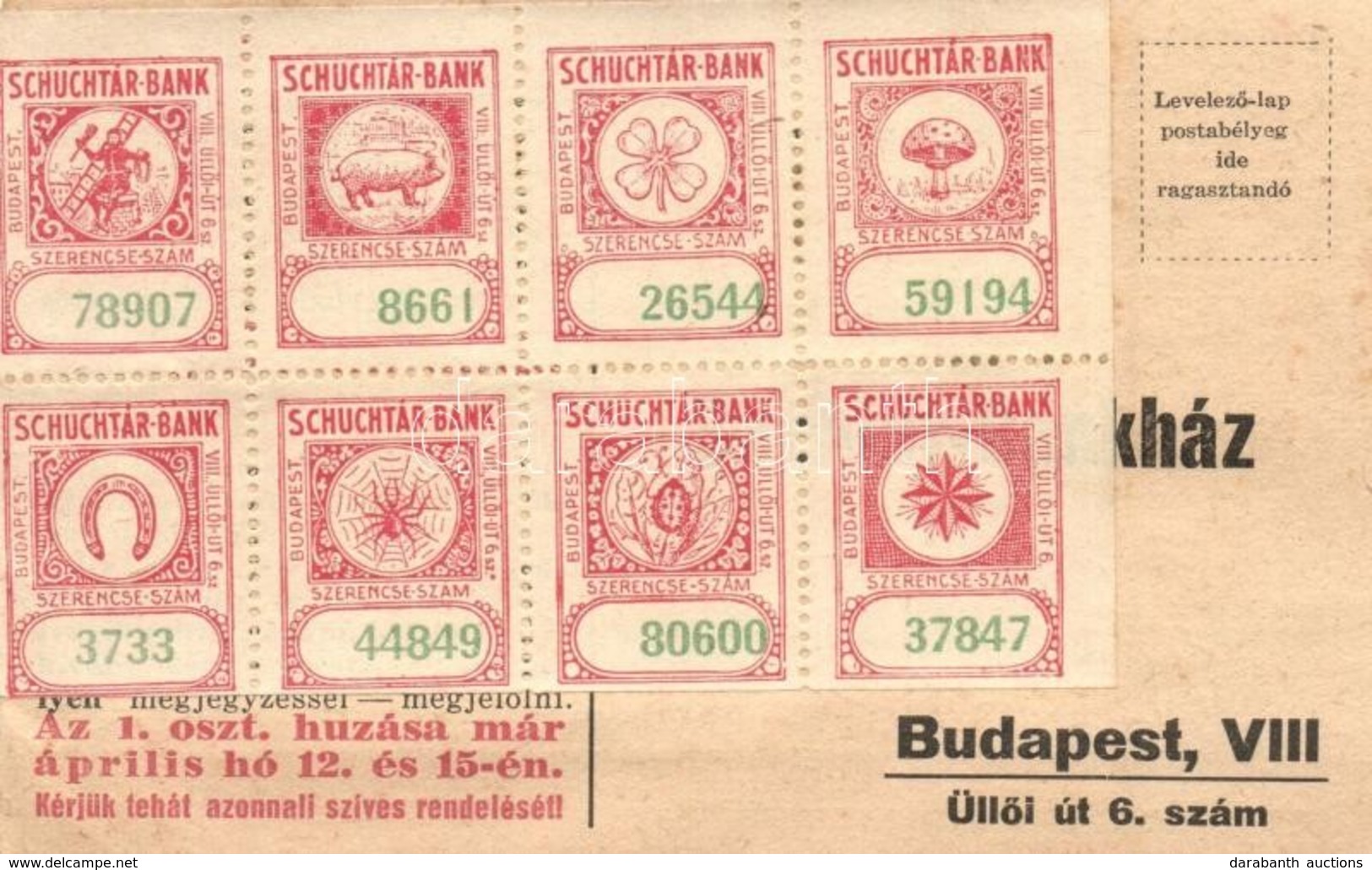 * T3 Schuchtár-Bank Osztálysorsjegy Reklámlapja / Hungarian Lottery Advertisement Ticket  (EM) - Unclassified