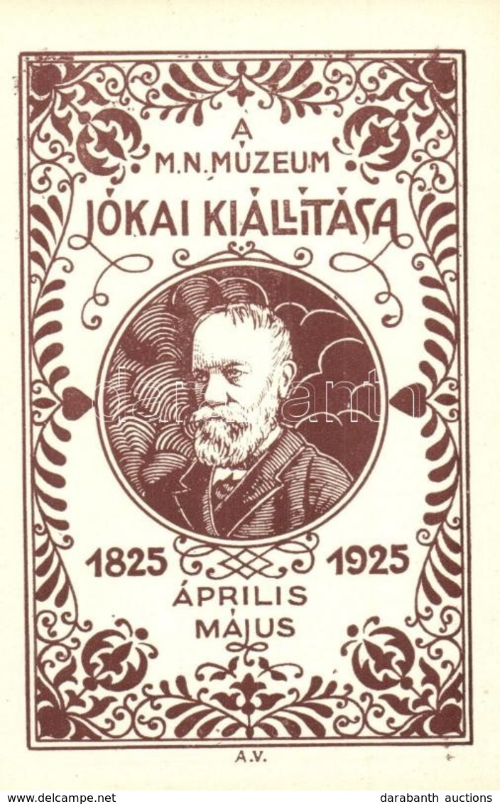 ** T1 1825-1925 A Budapesti Magyar Nemzeti Múzeum Jókai Kiállítása Emléklapja / Jókai Memorial Exhibition Advertisement - Unclassified