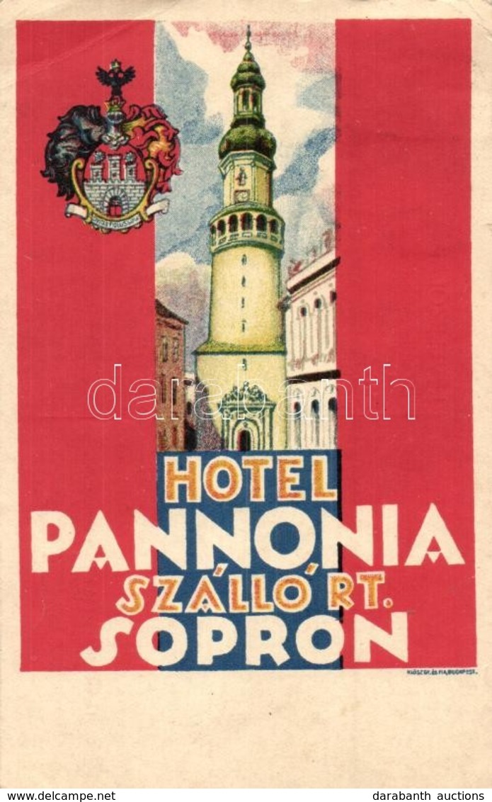 T2/T3 Sopron, Pannonia Szálló Rt. Reklámlapja / Hungarian Hotel Advertisement (EK) - Unclassified