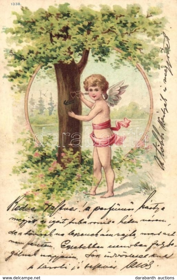 T2/T3 Love Greeting Card With Cupid, Litho - Non Classificati