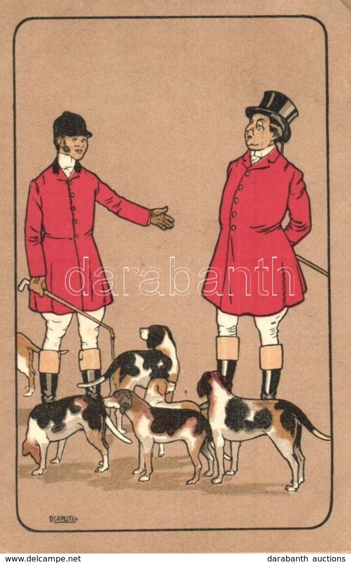 T2/T3 Hunters With Dogs. Serie 150. C. T. & Cie Litho Art Postcard. S: R. Caputi (EK) - Non Classificati