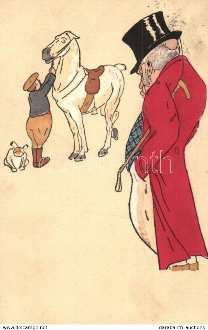 T2/T3 Hunter, Horse, Dog. Unsigned Art Postcard (EK) - Unclassified