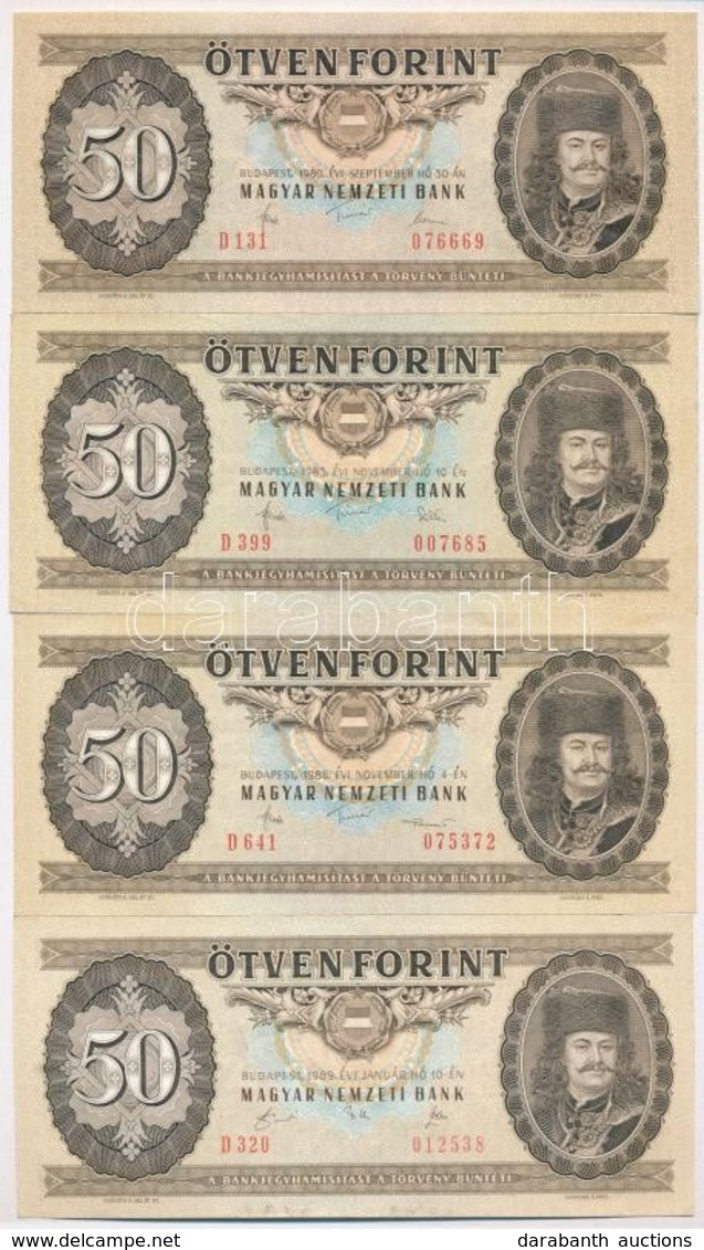 1980-1989. 50Ft (4x) T:II,III Szép Papír - Unclassified