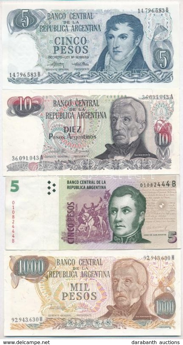 Argentína ~1970-1980. 5P-1000P (4xklf) T:I,II
Argentina ~1970-1980. 5 Pesos - 1000 Pesos (4xdiff) C:UNC,XF - Unclassified