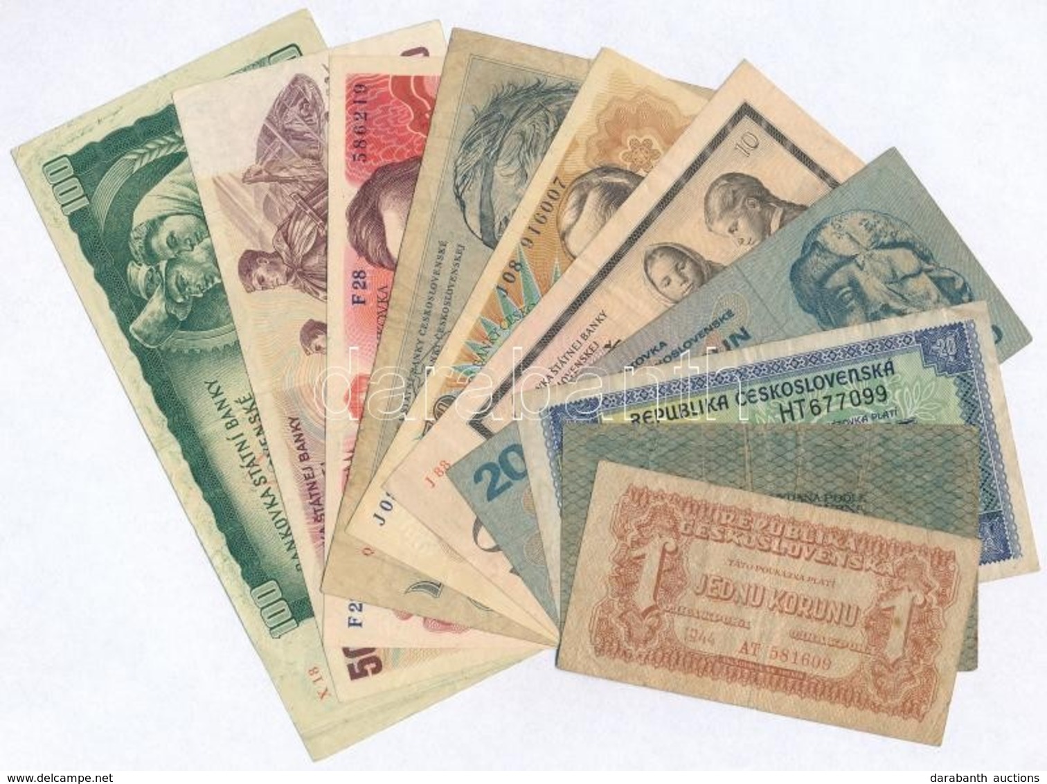 Csehszlovákia 1919-1987. 10db Klf Vegyes Bankjegy T:III
Czechoslovakia 1919-1987. 10pcs Of Diff Banknotes C:F - Unclassified