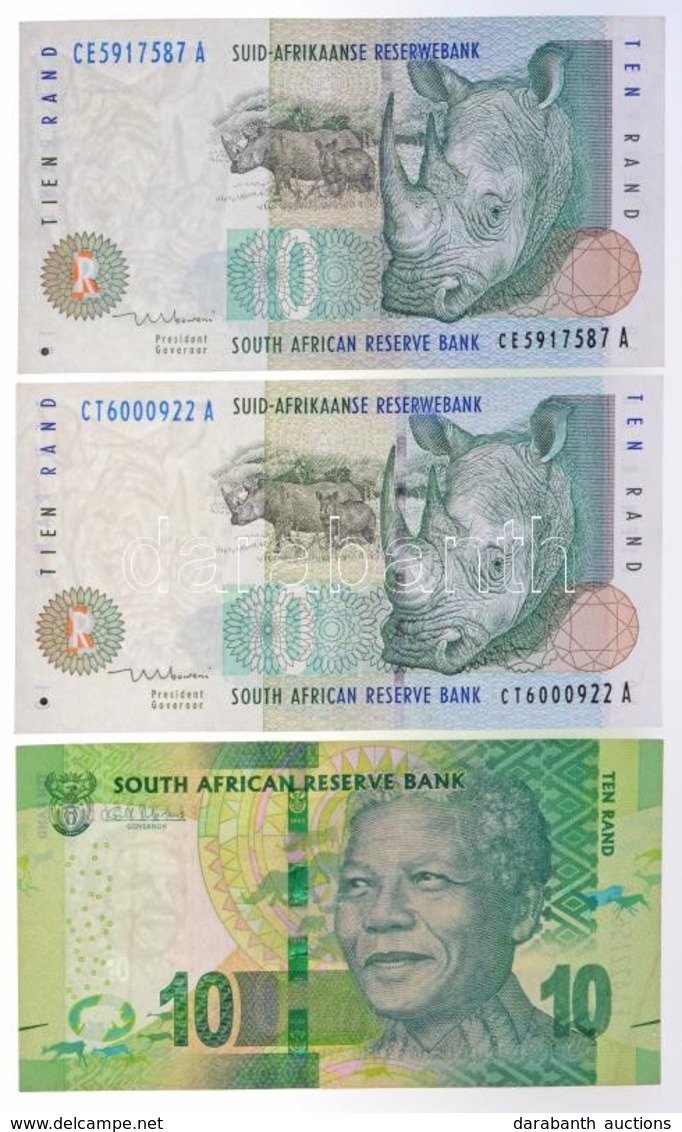 Dél-Afrika 1992. 10R (2x) + 2013. 10R T:III
South Africa 1992. 10 Rand (2x) + 2013. 10 Rand C:F - Unclassified