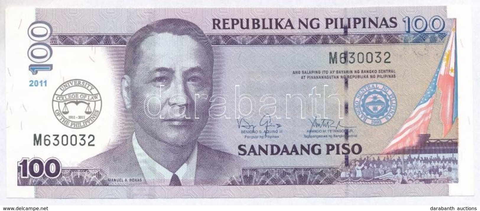 Fülöp-szigetek 2011. 100P T:II-,III
Philippines 2011. 100 Piso C:VF,F - Unclassified