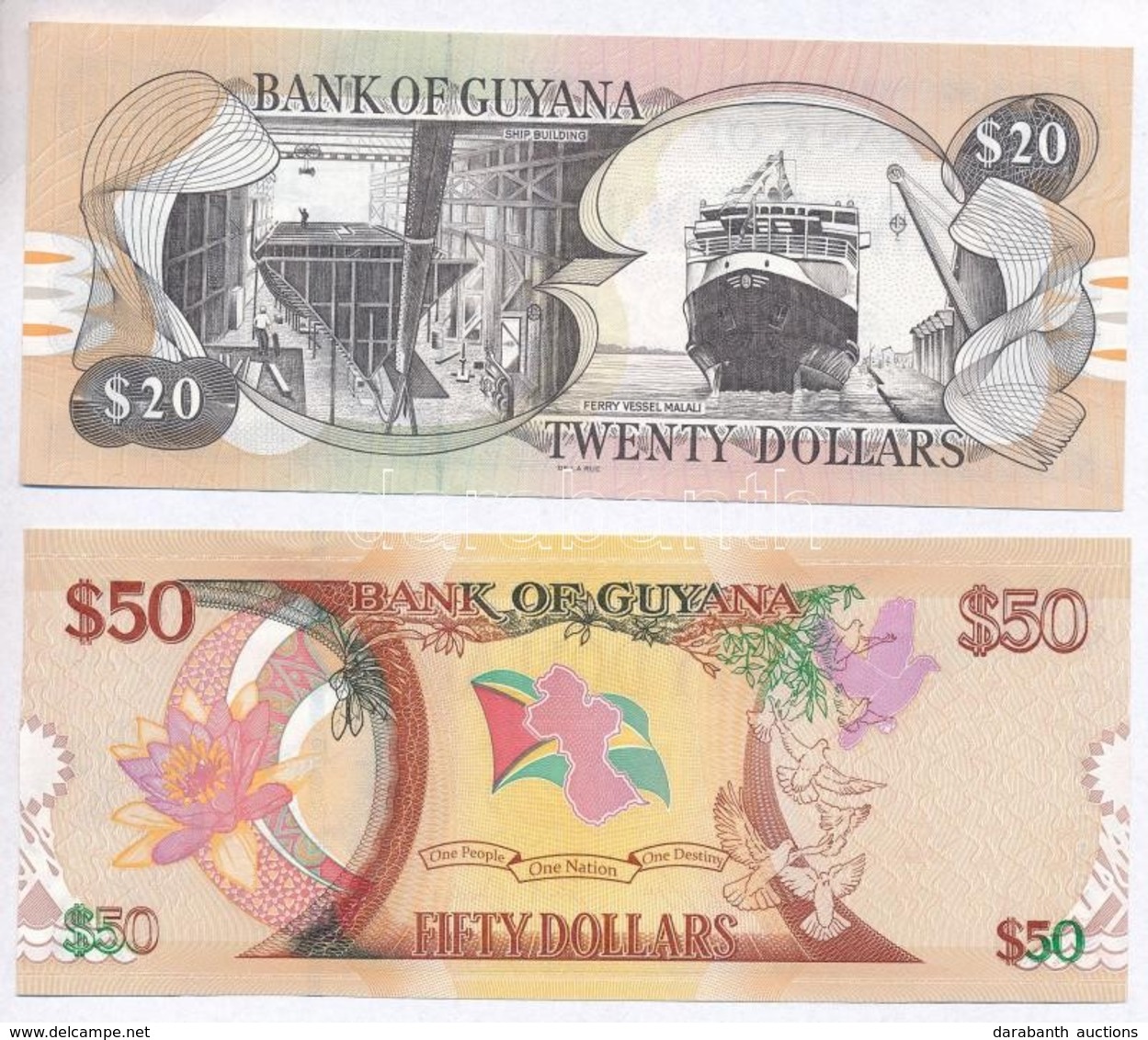 Guyana 2016. 50$ 'Guyana Függetlenségének ötvenedik évfordulója' Emlékbankjegy + ~2016. 20$ T:I-,II
Guyana 2016. 50 Doll - Unclassified