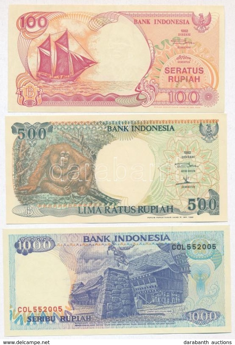 Indonézia 1992. 100R + 500R + 1000R T:I
Indonesia 1992. 100 Rupiah + 500 Rupiah + 1000 Rupiah C:UNC - Ohne Zuordnung