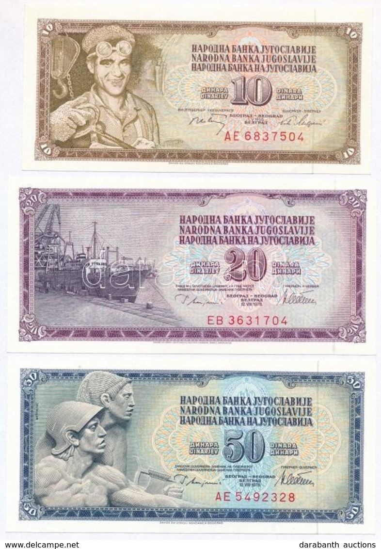 Jugoszlávia 1968. 10D + 1978. 20D + 50D + 500D + 1000D T:I,I-
Yugoslavia 1968. 10 Dinara + 1978. 20 Dinara + 50 Dinara + - Unclassified