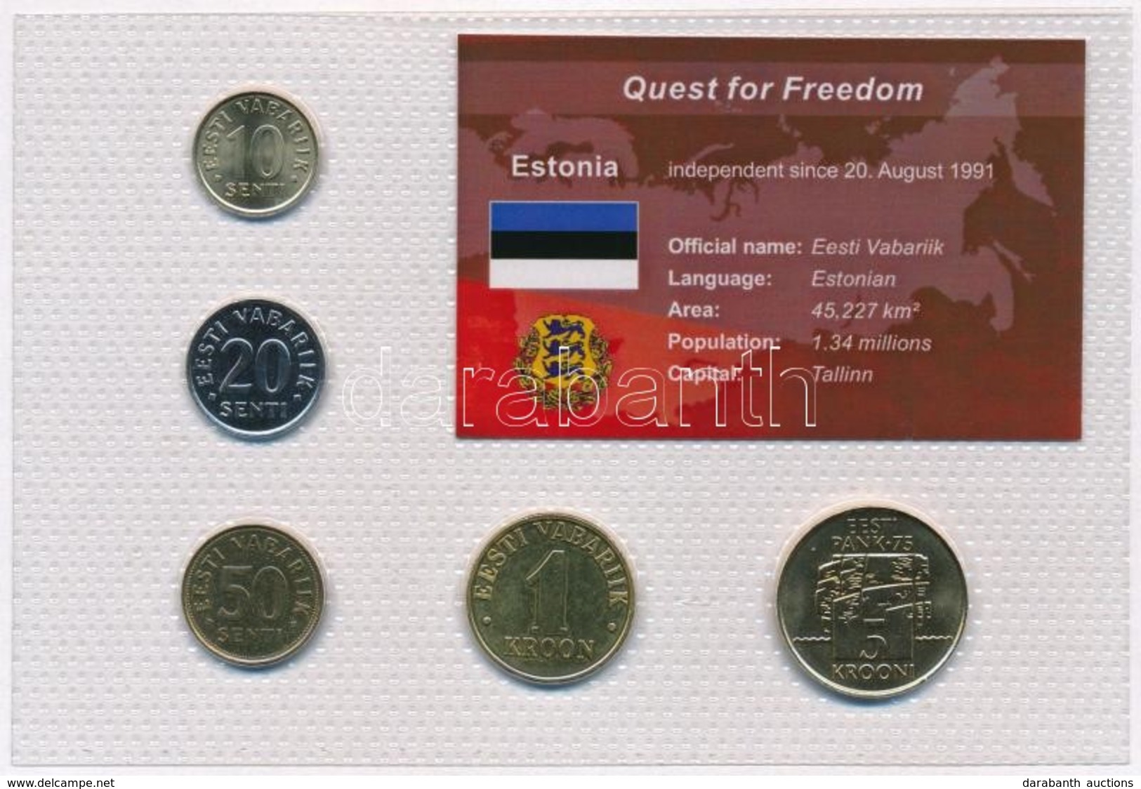 Észtország 1992-2003. 10s-5K (5xklf) 'Quest For Freedom' Sorozat, Forgalmi Sor Műanyag Díszcsomagolásban T:BU
Estonia 19 - Unclassified