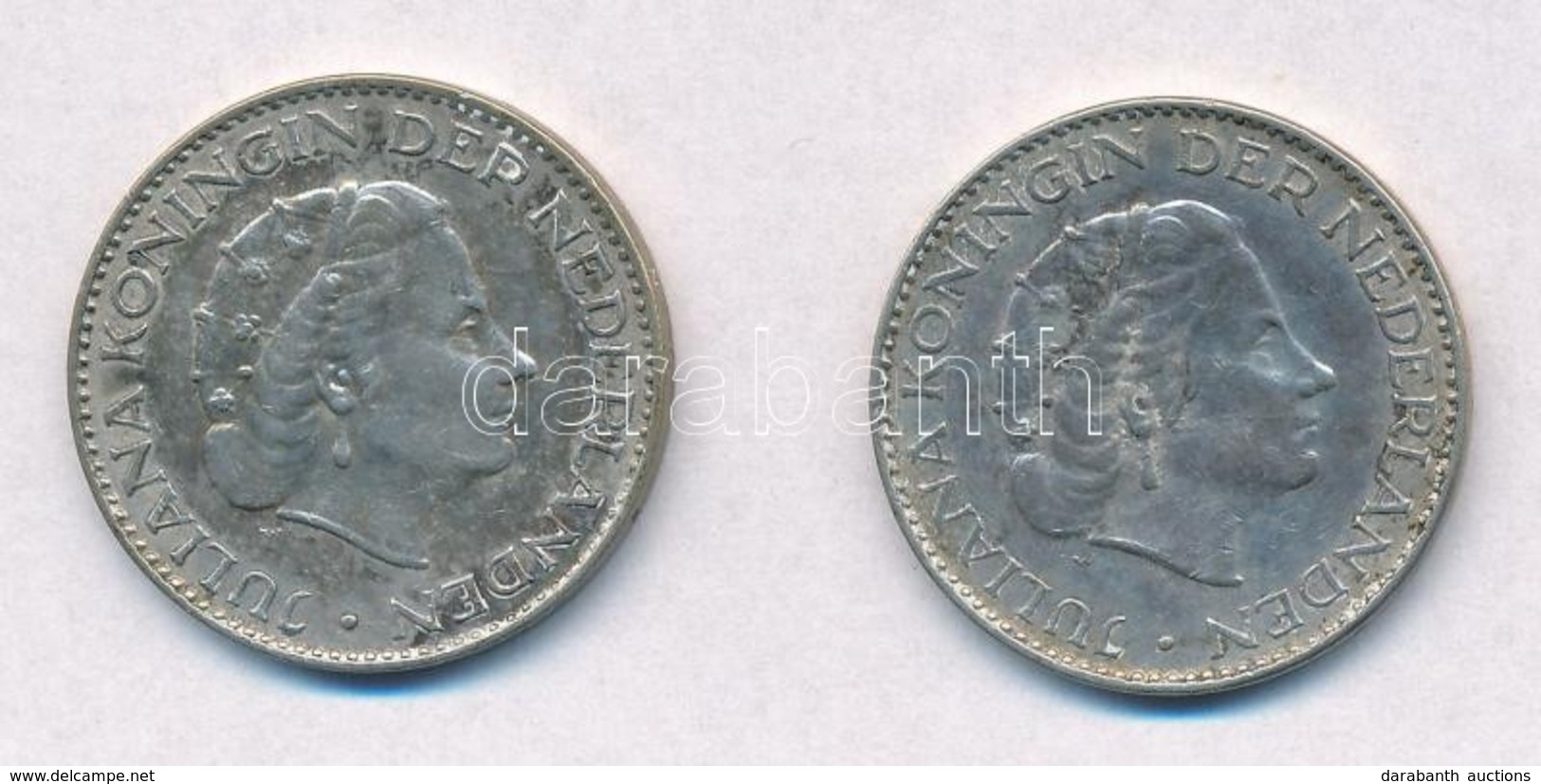 Hollandia 1957. 1G Ag 'Julianna' (2x) T:2
Netherlands 1957. 1 Gulden 'Juliana' (2x) C:XF - Unclassified