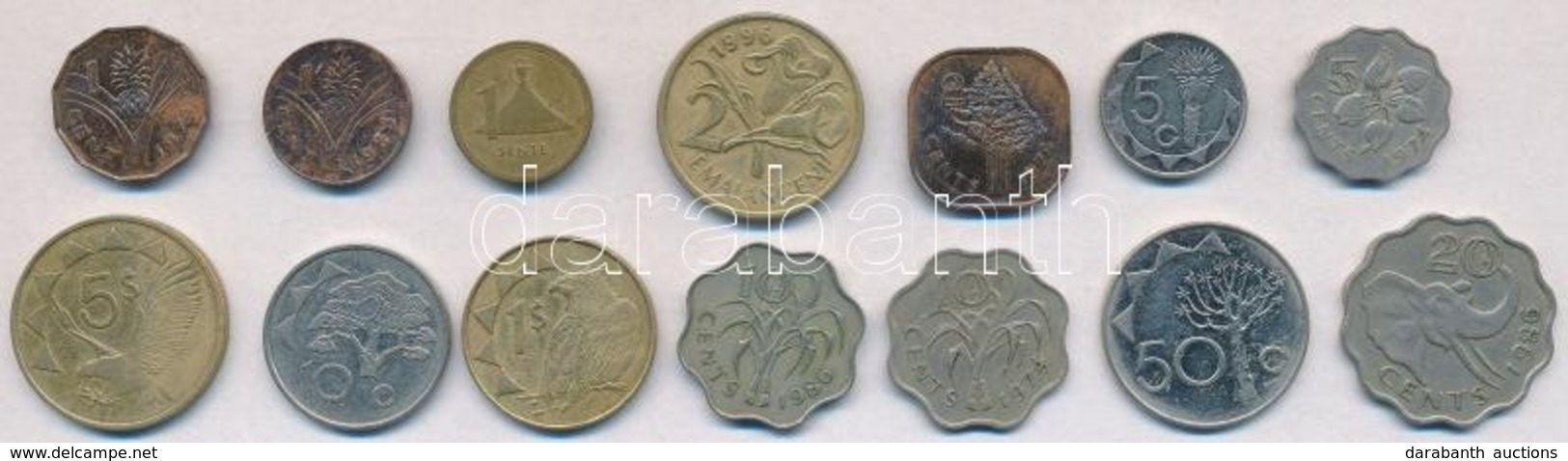 Lesotho / Namíbia / Szváziföld 14db Klf érme T:2,2-
Lesotho / Namibia / Svaziland 14pcs Of Diff Coins C:XF,VF - Unclassified