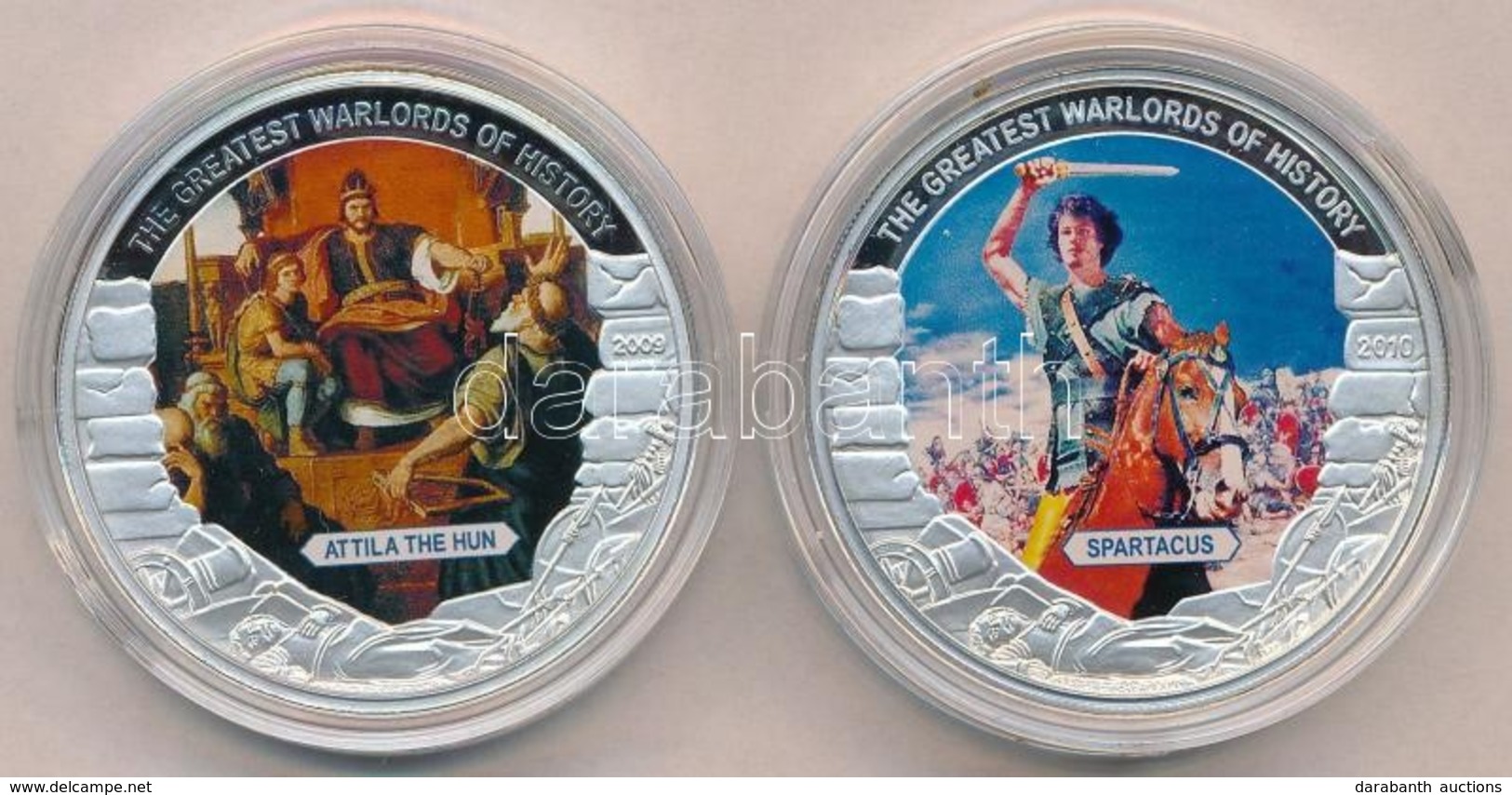 Libéria 2009. 5$ Cu (2xklf) 'Nagy Hadvezérek - Attila A Hun, Spartacus ' Multicolor T:PP 
Liberia 2009. 5 Dollars Cu (2x - Unclassified