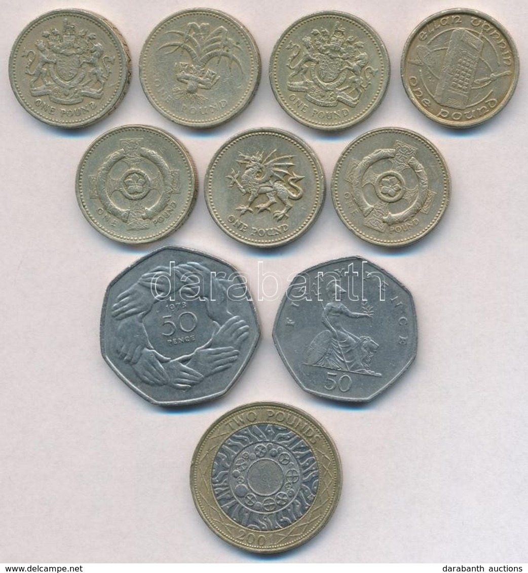 Nagy-Britannia 1983-2001. 50p (2xklf) + 1Ł (7xklf) + 2Ł T:2,2-
Great Britain 1983-2001. 50 Pence (2xdiff) + 1 Pound (7xd - Unclassified