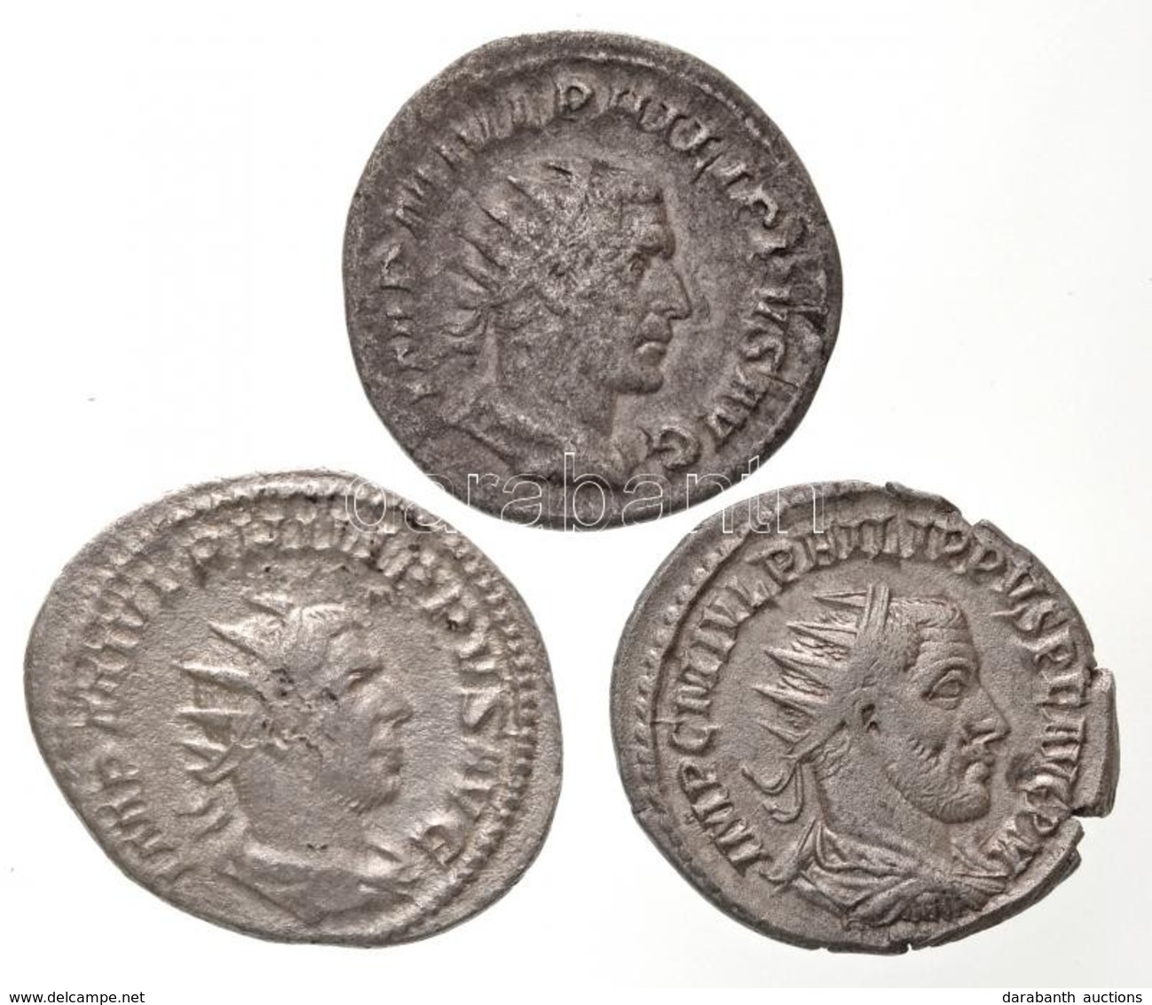Római Birodalom / Antiokheia / I. Philippus 244. Antoninianus Ag (3,66g) + Róma 244-249. Antoninianus Ag (3,51g) + Anton - Unclassified