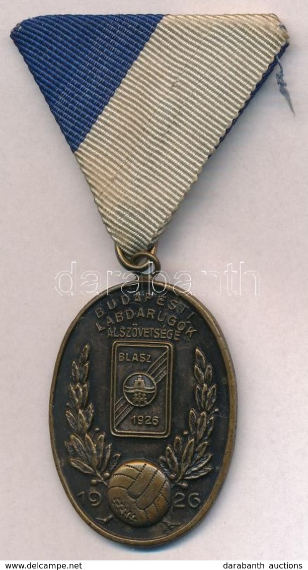 ~1936. 'Budapesti Labdarúgók Alszövetsége 1926 / Ujonc Dij. Vedres Csop. I. 1935-1936' Br Díjérem Szalagon (44x32mm) T:2 - Non Classificati