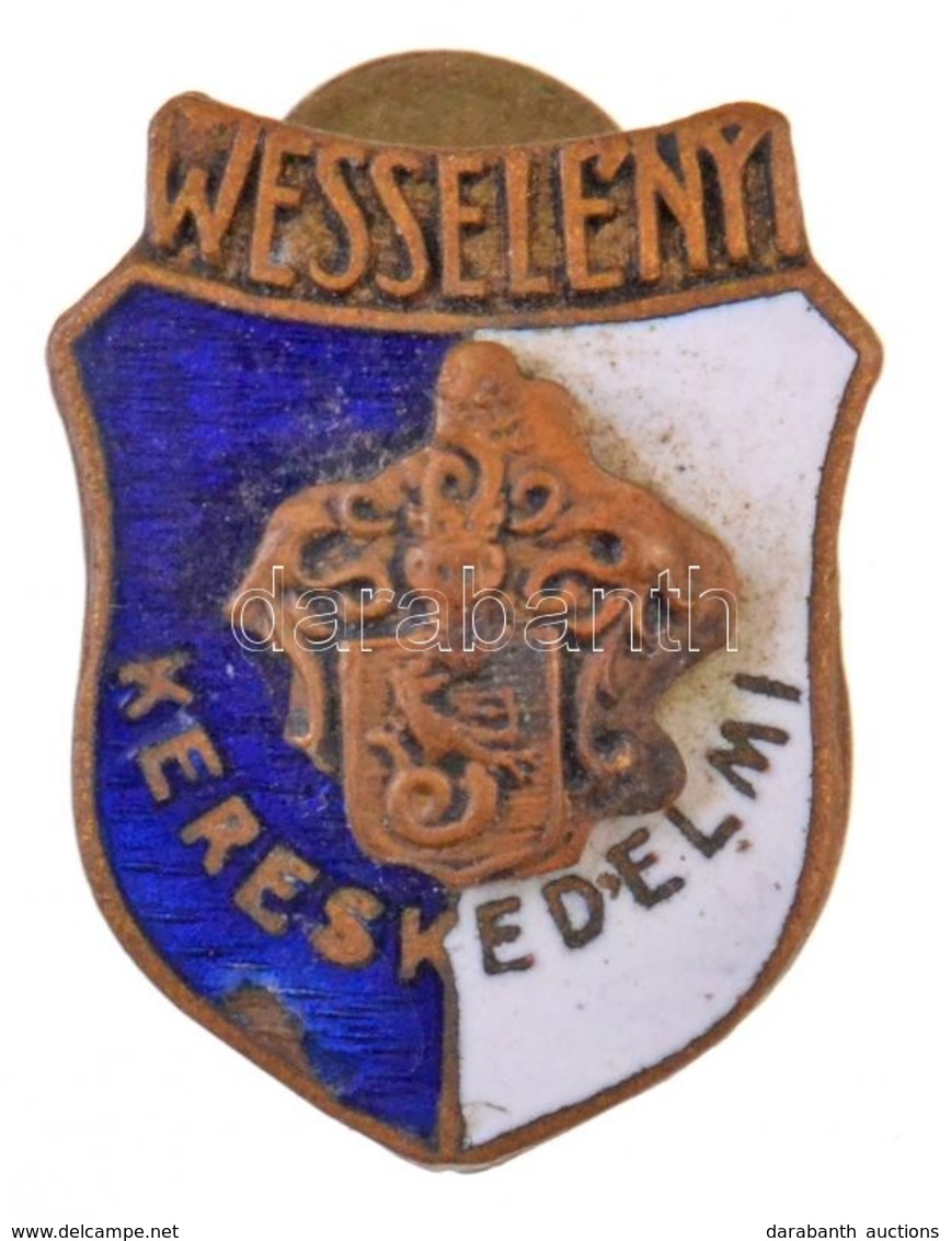 DN 'Wesselényi Kereskedelmi' Zománcozott Br Gomblyukjelvény (14x19mm) T:2 - Non Classificati