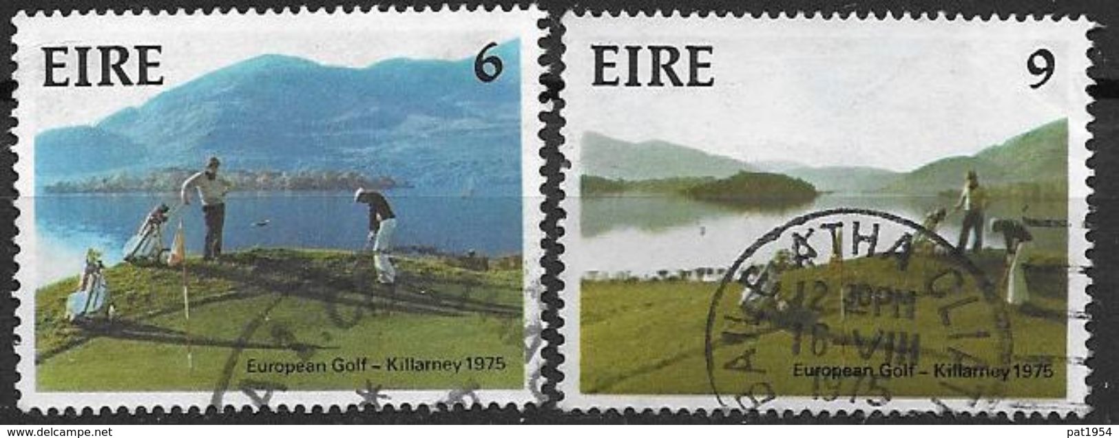 Irlande 1975 N°324/325 Oblitérés Championnat D'Europe De Golf - Gebraucht