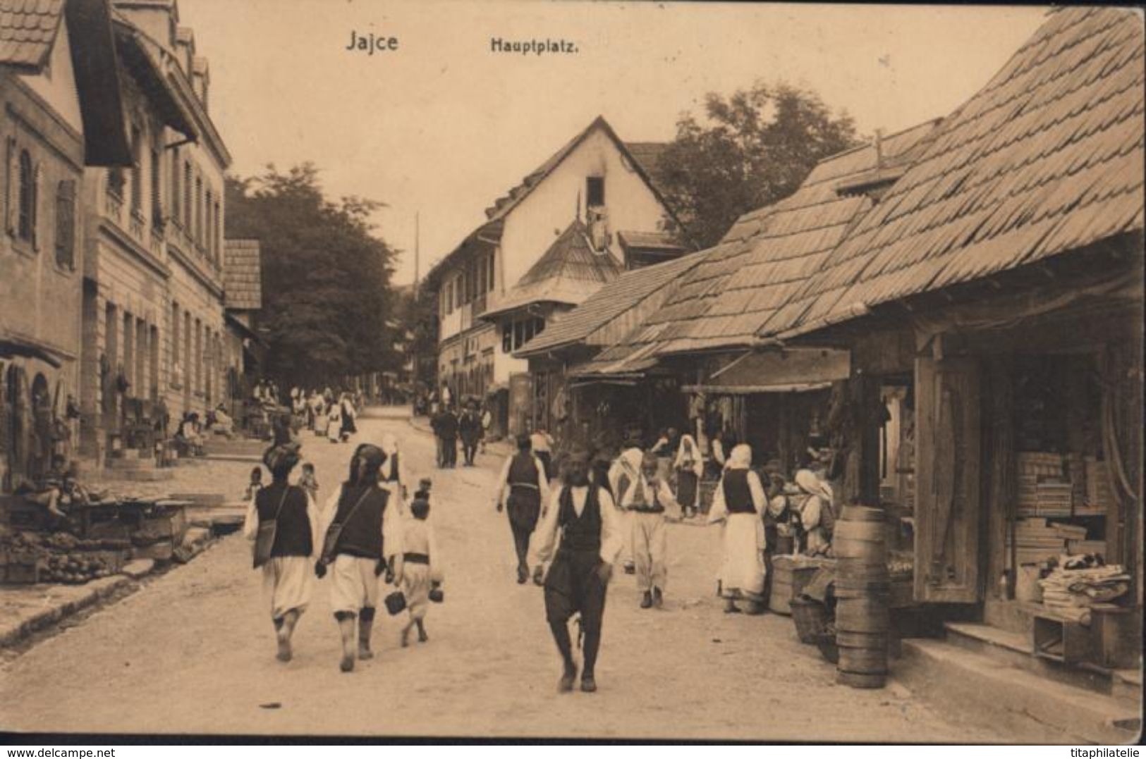 CPA Bosnie Herzegovine Bosnien Herzegovina Jajce Hauptplatz Belle Animation - Bosnie-Herzegovine