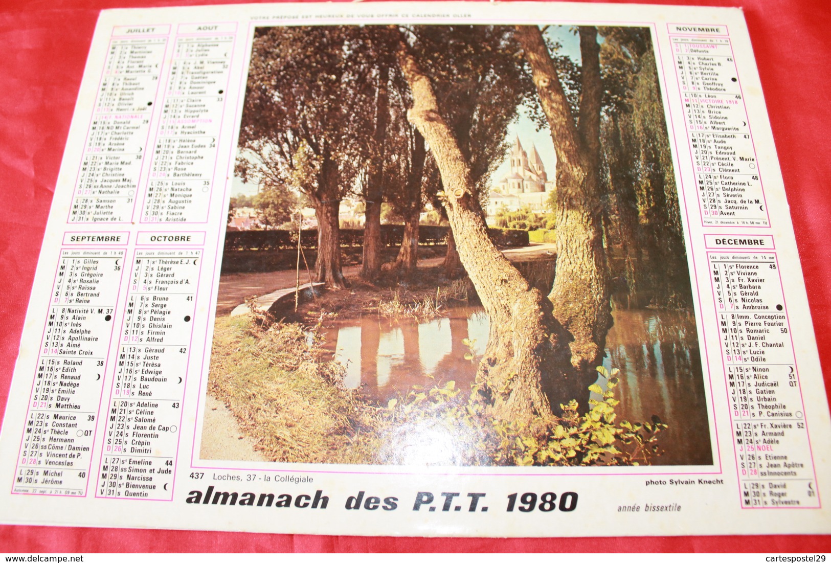 CALENDRIER  ALMANACH Des  PTT  1980 - Grand Format : 1971-80