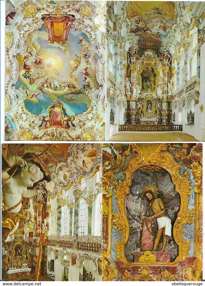 WIESKIRCHE OBERBAYEM LOT DE 4 CARTES NON ECRITES - Weilheim