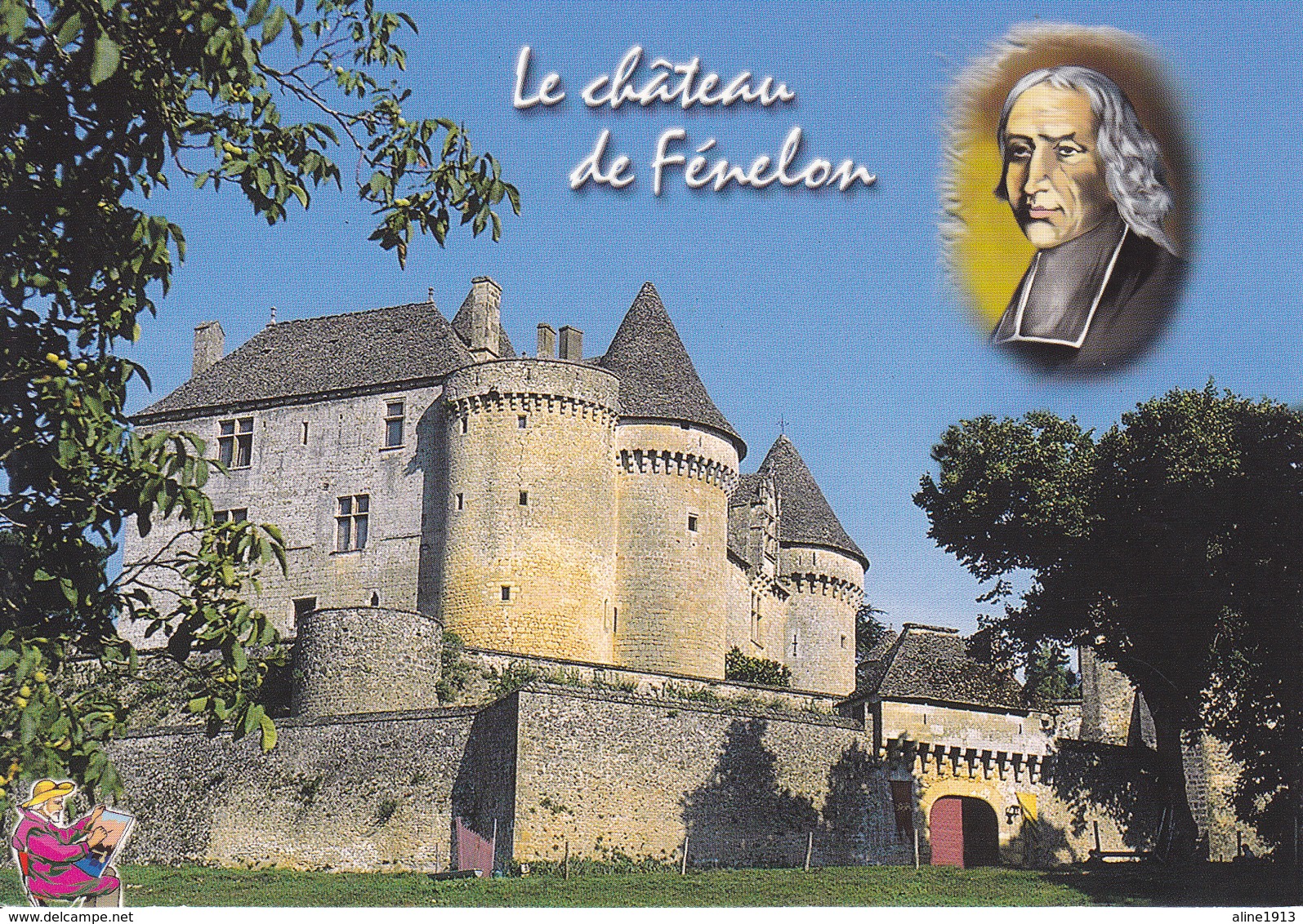 24 SAINTE MONDANE / CHATEAU DE FENELON / VUE UNIQUE AVEC PORTRAIT DE FENELON - Autres & Non Classés