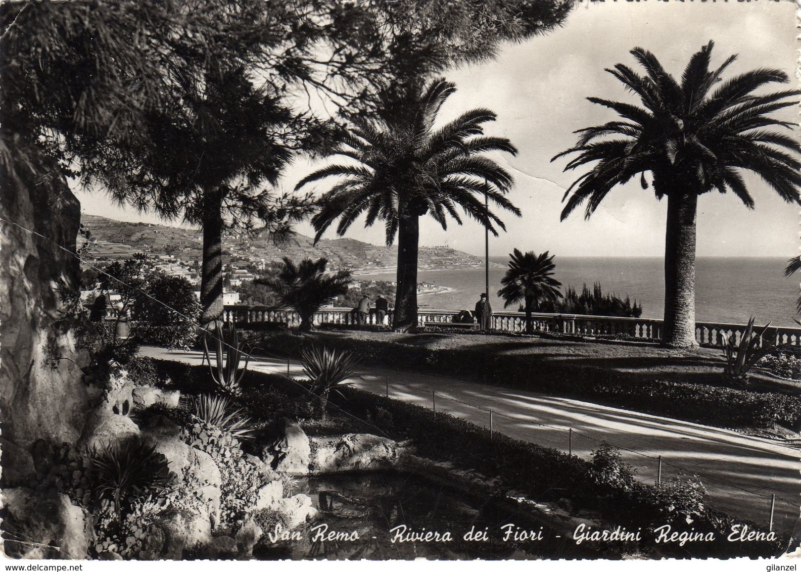 Italia 1951 Sanremo Carnevale Carnival Carnaval Targhetta Su Cartolina Illustrata Viaggiata - Carnevale