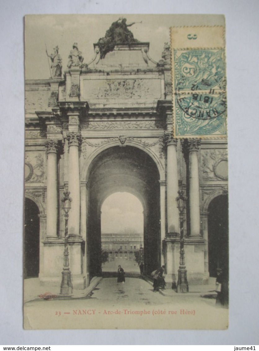 TIMBRE  PAIRE DE  5 C BLANC  AVEC VOLET  N°  3    -  NANCY  -  ARC DE TRIOMPHE       TTB - Autres & Non Classés