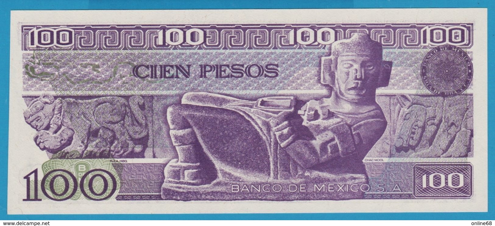 MEXICO 	100 Pesos  CARRANZA	25.03.1982	Serie VH Z0512409 P# 74c - México