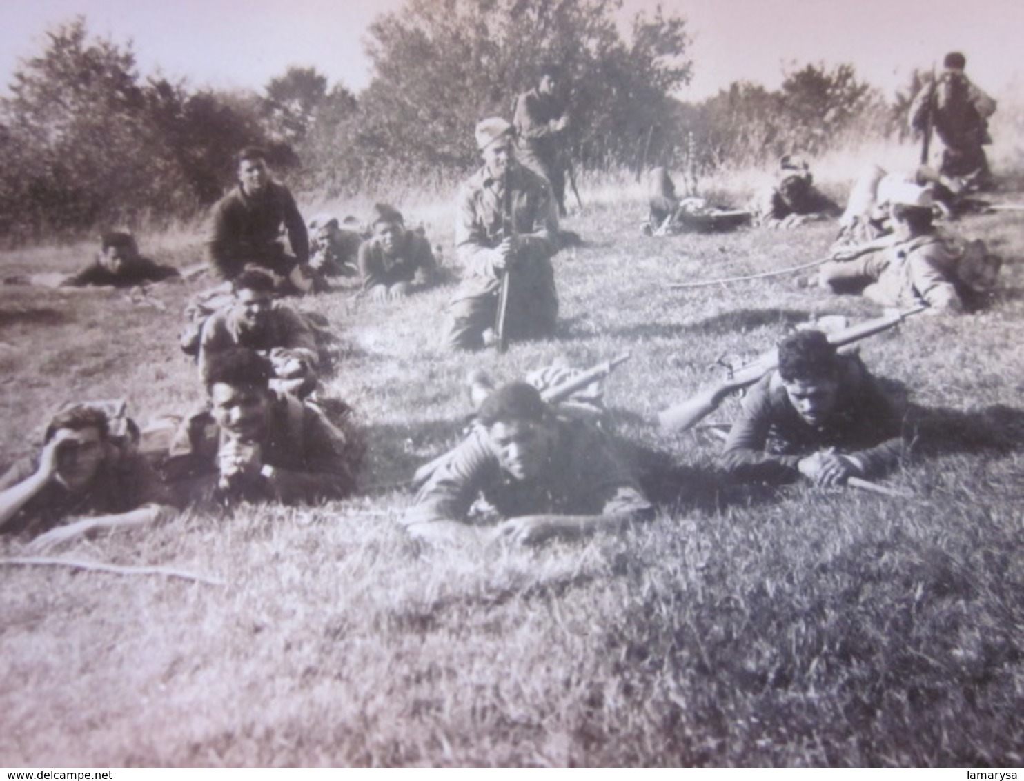 WW2-1er Bataillon 4ème Zouaves-Oct 1945 Photo Militaire Guerre,Cie Exercice à Nivolet Photographie Originale S.P. 88994 - War, Military