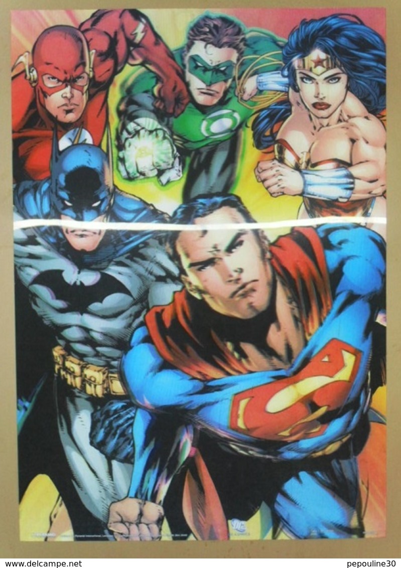 ** DC COMICS ** SUPERMAN / BATMAN ** POSTER RELIEF * 3D * IMAGE ANAGLYPHES ** 47cm X 67cm . (™ & © DC COMICS. (s12)) - Affiches & Posters