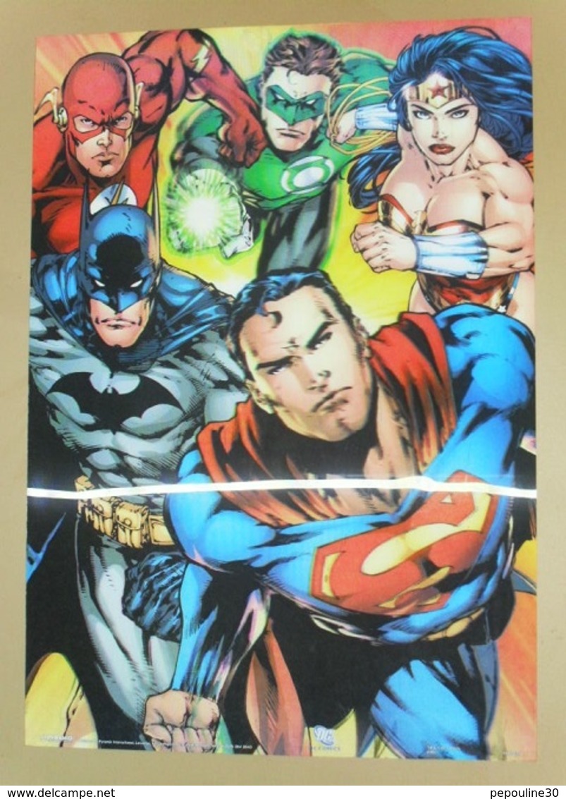 ** DC COMICS ** SUPERMAN / BATMAN ** POSTER RELIEF * 3D * IMAGE ANAGLYPHES ** 47cm X 67cm . (™ & © DC COMICS. (s12))