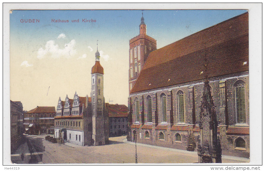 Guben - Rathaus Und Kirche - 1912 - Guben