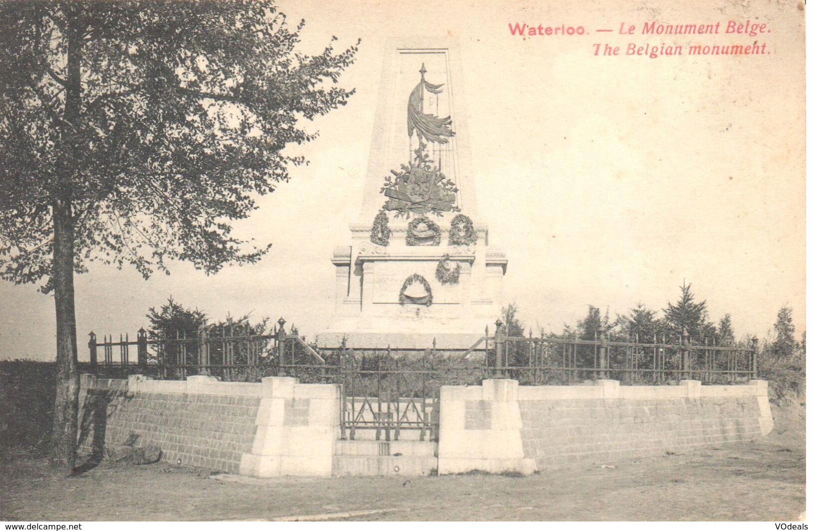 Waterloo - CPA- Le Monument Belge - Waterloo