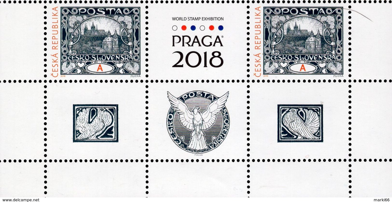 Czech Republic - 2018 - Alfons Mucha - Prague Castle - Praga 2018 Stamp Exhibition - Mint Stamp Pane - Ungebraucht