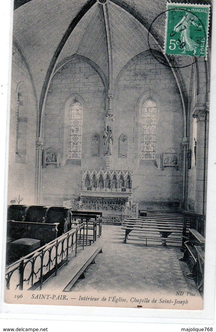 Cpa Saint Pair - Intérieur De L'église, Chapelle De Saint-joseph - - Saint Pair Sur Mer