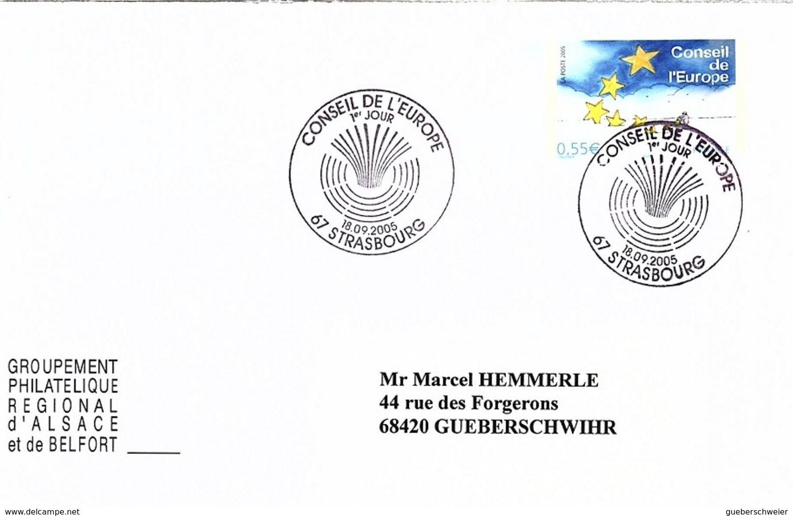 DR-L189 - CONSEIL DE L'EUROPE FDC De 2005 - Lettres & Documents