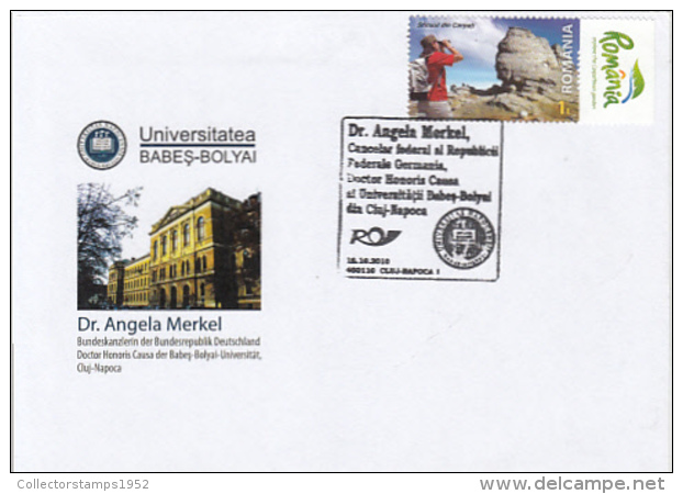 69502-CLUJ NAPOCA BABES BOLYAI UNIVERSITY, DR ANGELA MERKEL, SPECIAL COVER, 2010, ROMANIA - Storia Postale