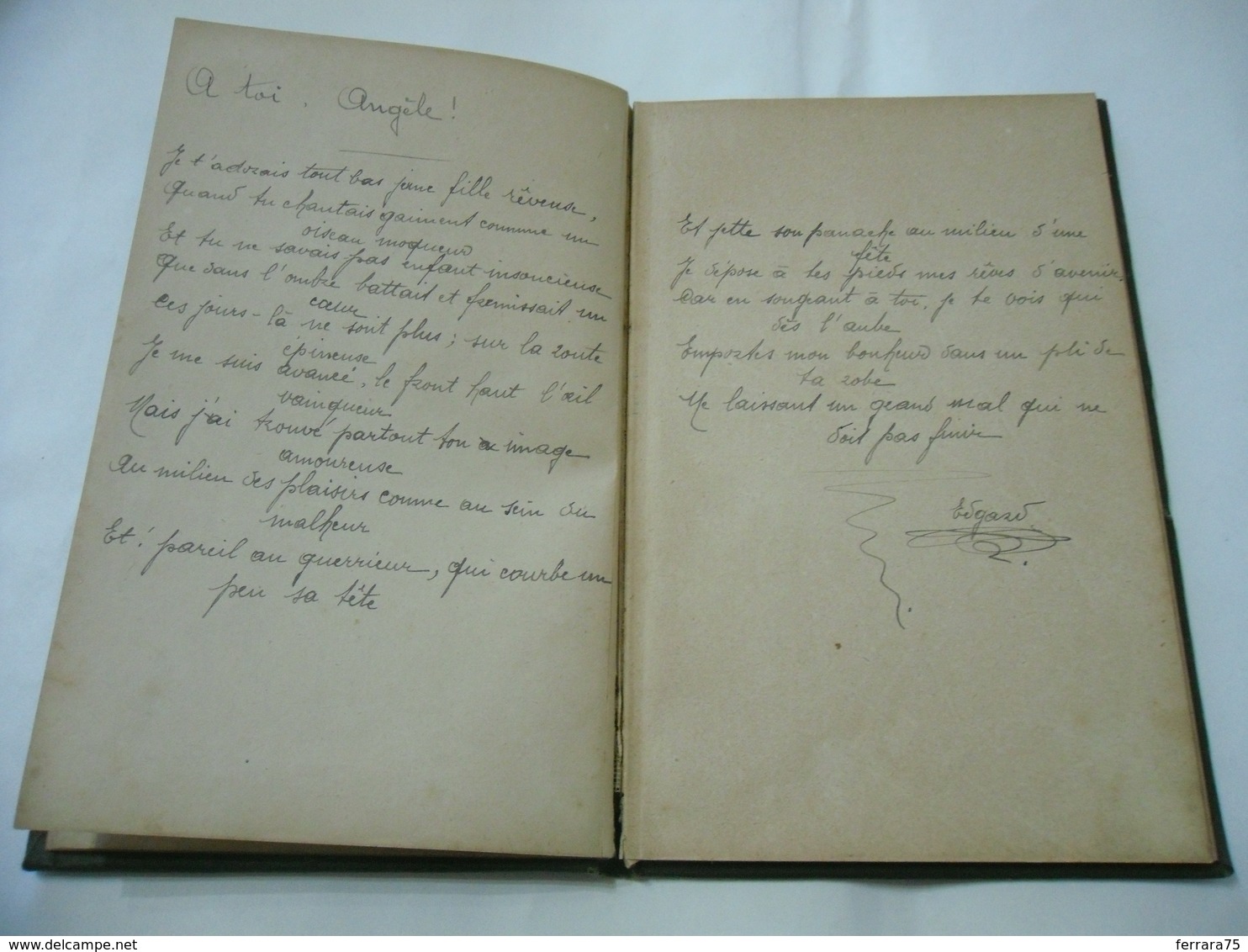 DIARIO DI POESIE D'AMORE AMOUR IN LINGUA FRANCESE FRENCH CON DISEGNI 1911.