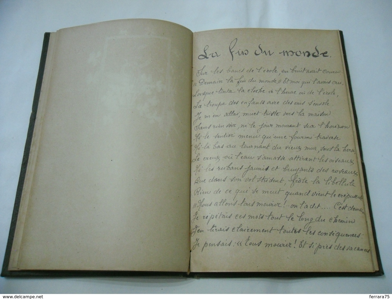 DIARIO DI POESIE D'AMORE AMOUR IN LINGUA FRANCESE FRENCH CON DISEGNI 1911.