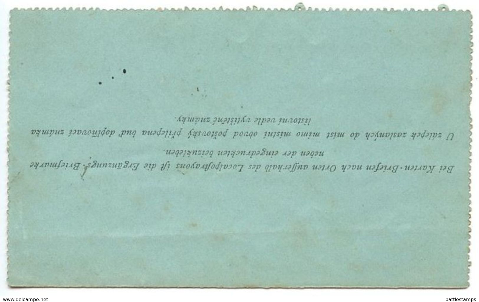 Austria 1890 3kr Letter Card Prossnitz (Prostějov) Postmark - Cartas-Letras
