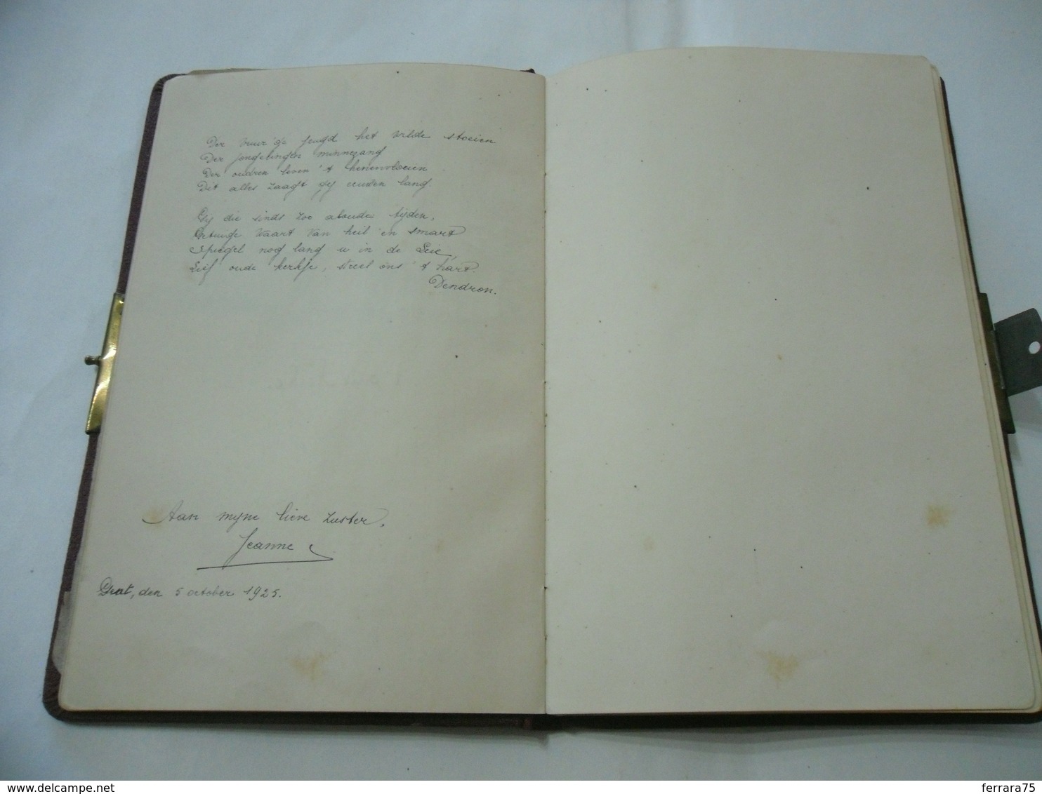 DIARIO DI POESIE D'AMORE AMOUR IN LINGUA FRANCESE FRENCH CON DISEGNI 1925. - Altri & Non Classificati