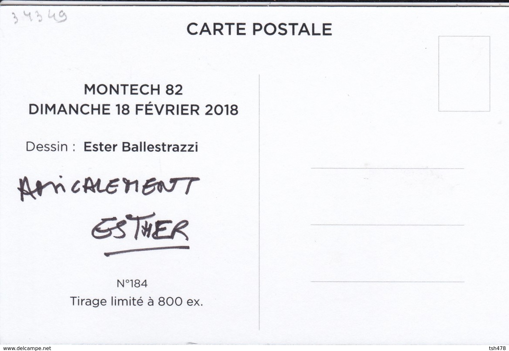 82----MONTECH--24 ème Salon Toutes Collections 2018--illustration  ESTER---voir 2 Scans - Montech