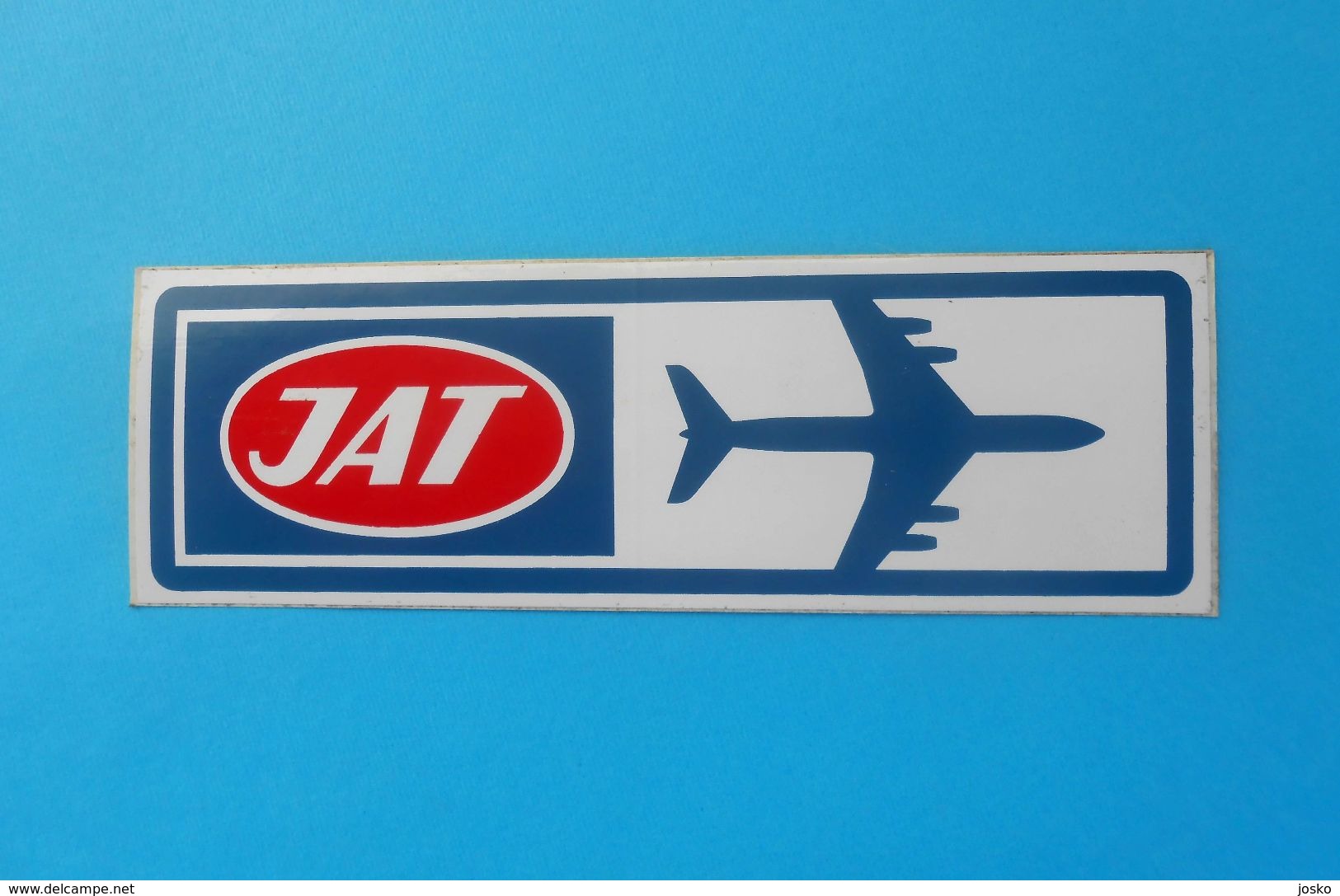 JAT - YUGOSLAV AIRLINES ... Vintage Official Sticker * National Airways * Plane * Avion * No. 1 - Pegatinas