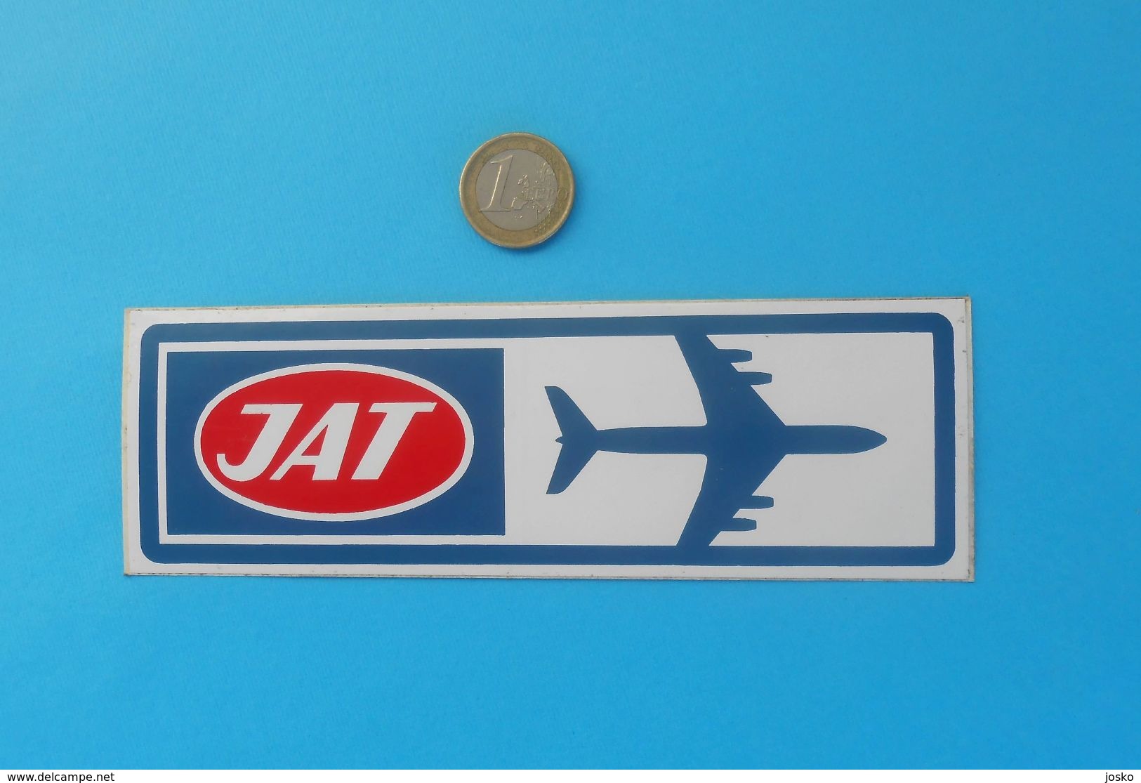 JAT - YUGOSLAV AIRLINES ... Vintage Official Sticker * National Airways * Plane * Avion * No. 1 - Pegatinas