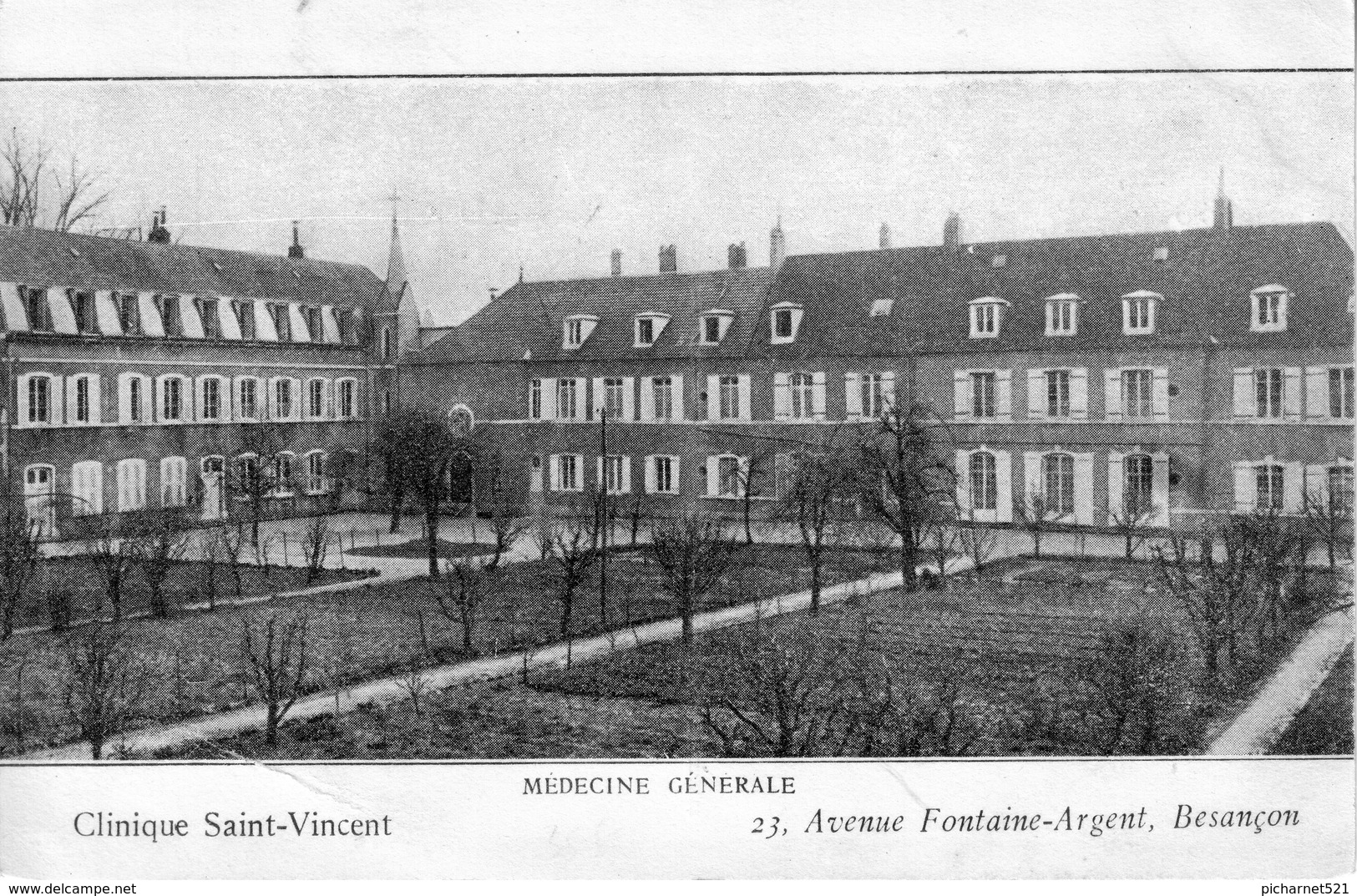 CPA De BESANCON (Doubs) - Clinique Saint-Vincent - Médecine Générale. 23 Av. Fontaine-Argent. Circulée En 1936. B état. - Besancon