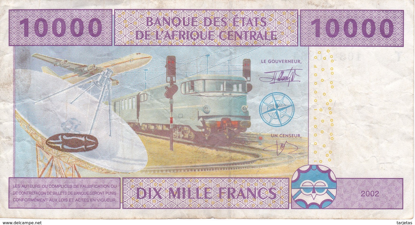 BILLETE DEL TOGO DE 10000 FRANCS DEL AÑO 2002  (BANKNOTE) - República Del Congo (Congo Brazzaville)