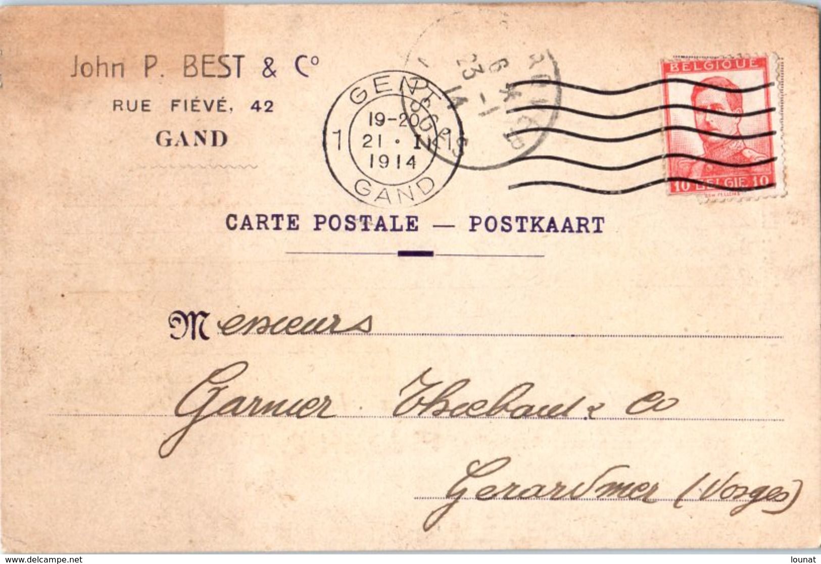 Belgique - GAND - John P. Best & C°- Entiers Postaux - Cartes Postales 1909-1934