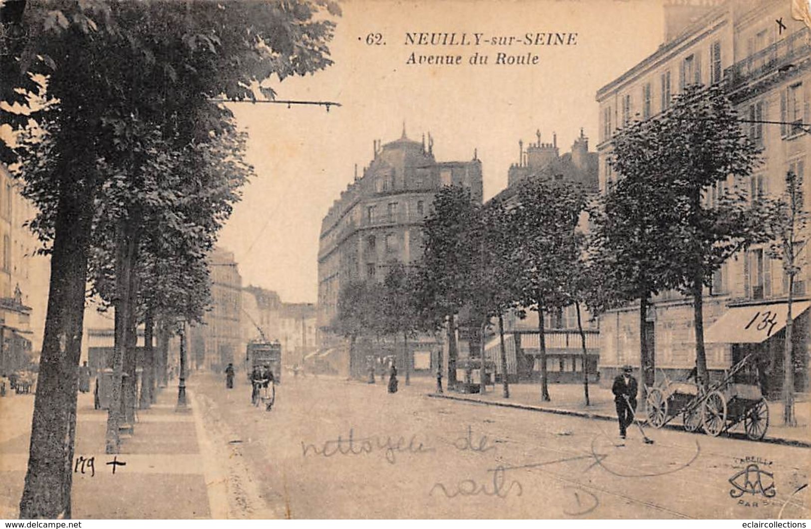 Thème Métier Cantonniers :   Neuilly Sur Seine 92  Nettoyeur De Rails De Tramways    (voir Scan) - Sonstige & Ohne Zuordnung